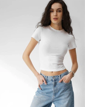 Футболка жіноча приталена Slim Standart CRC FS-261-3 M