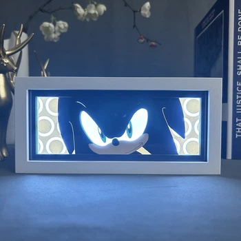 Многослойный Ночник лампа аниме светильник Ёж Соник Sonic the Hedgehog RGB