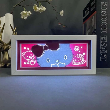 Многослойный Ночник лампа аниме Onegai My Melody светильник Хеллоу Китти Hello Kitty RGB