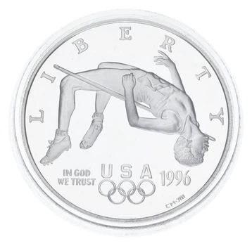 Монета США 1 долар 1996 Срібло P Proof XXVI літні Олімпійські ігри в Атланті - Стрибки у висоту