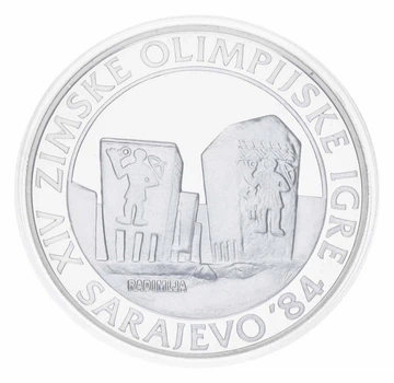 Монета Югославия 250 динаров 1983 Серебро Proof XIV зимние Олимпийские игры в г. Сараево 1984 - Стечки