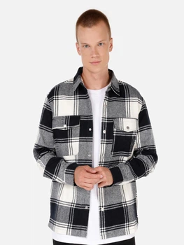 Рубашка хлопковая теплая оверсайз мужская Colin's CL1071675ANT S Anthracite (8684112450063)