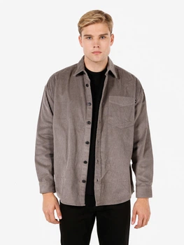 Сорочка вельветова оверсайз чоловіча Colin's CL1071444GRA XL Gray (8684112449685)