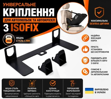 Универсальная платформа ISOFIX для автолюлек и автокресел с усиленной стальной конструкцией
