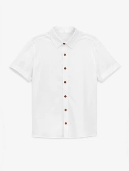Рубашка однотонная для мальчика Dinomin 255025 128 см Белый shop (2000999498039)
