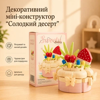 Декоративный мини-конструктор "Розовый кекс с клубникой"