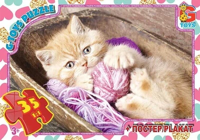 Пазли "Котик" 35 елементів, дитячі пазли з великими деталями, AN128 G-Toys