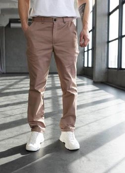 Штани класичні з котону MonsterBrand прямі 5XL (60) коричневий