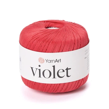 Пряжа мерсеризована YarnArt Violet 50г бавовна червона №6328 (23506328)