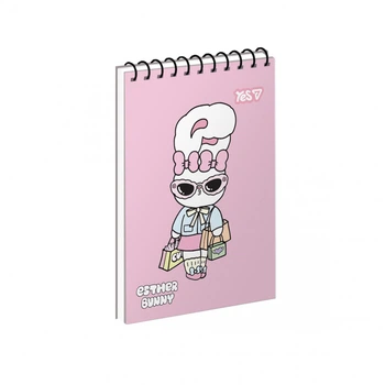 Блокнот YES А7 80 аркушів клітинка на спіралі Esther Bunny: Stay Chic (152516)