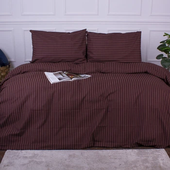 Комплект постельного белья MirSon Ranforce Elite 17-0617 Stripe Brown 143 x 210 см (2200008202224)