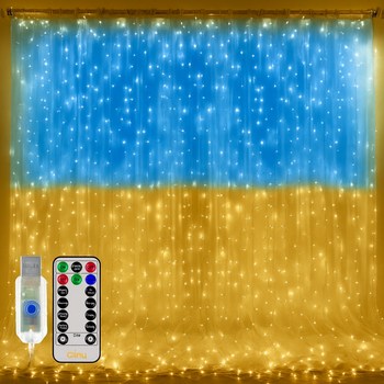 Гирлянда штора флаг Украины 2×2 м