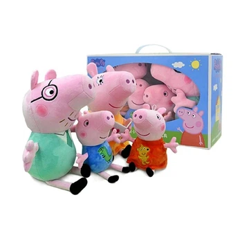 Семья Свинки Пеппы набор мягких игрушек 4 шт Peppa Pig 19-30 см плюшевая Пеппа, Джордж pp4