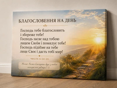 Христианский холст «Благословение на каждый день. Рассвет», размер 30х40 см