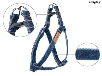Шлейка для собак Amiplay Denim XL 50-95 * 2,5 см — темно-синя