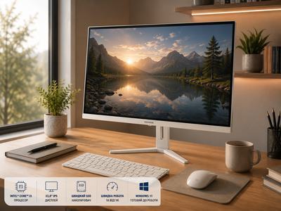 Моноблок 23.8" Medion (Lenovo Group) Akoya E23405 | Intel Core i3-1115G4 | IPS (1920x1080) FullHD | RAM 8 ГБ | SSD 512 ГБ | Intel Graphics | Wi-Fi 5 | Bluetooth 5.0 | Тонкий корпус | Win11 (5187)