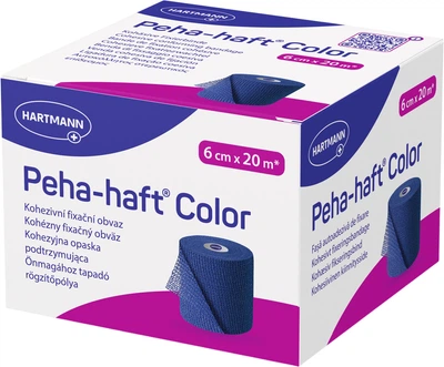 Бинт когезивный фиксирующий Hartmann Peha-haft Color синий 6 см x 20 м 1 шт (932473)