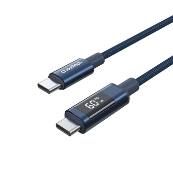 Kabel CHOETECH PD60W USB‑C to USB‑C Digital Display 1.2 m Nylon Blue (6932112112217)