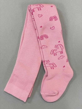 Колготки детские махровые KidStep Единорог розовые арт.5501-037 80-86