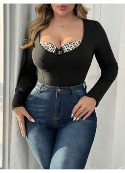 Боди лонгслив SHEIN 3XL Черный sz2410240508038885