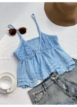 Топ SHEIN XS Голубой sz25030118142619522