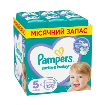 Подгузники Pampers Active Baby размер 5 (11-16 кг) 150 шт
