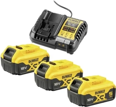 Набір акумуляторів DeWalt 18 В 5 Аг із зарядним пристроєм 3 шт. (DCB1104P3-QW)