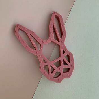 Силіконовий прорізувач гризунець One Teeth Two Rabbit рожевий