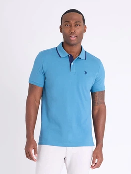 Поло длинное мужское U.S. Polo Assn 118716-EE00A(SEDONA BLUE) L Синее (786662524947)