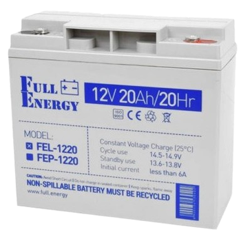 Акумулятор свинцево-кислотний Full Energy FEL-1220 12 В 20 А·год GEL для ДБЖ та систем резервного живлення