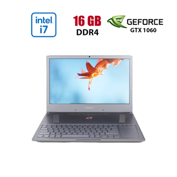 Ігровий ноутбук Samsung Odyssey Z / 15.6" (1920x1080) IPS / Intel Core i7-8750H (6 (12) ядер по 2.2 - 4.1 GHz) / 16 GB DDR4 / 256 GB SSD + 256 GB SSD / nVidia GeForce GTX 1060, 6 GB GDDR5, 192-bit / WebCam б/в