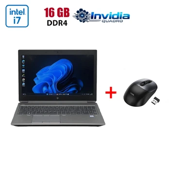 Мобильная рабочая станция HP ZBook 15 G6 / 15.6" (1920x1080) IPS / Intel Core i7-9850H (6 (12) ядра по 2.6 - 4.6 GHz) / 16 GB DDR4 / 480 GB SSD / nVidia Quadro T1000, 4 GB GDDR5, 128-bit / WebCam б/у + Подарок Беспроводная мышь HOCO GM28