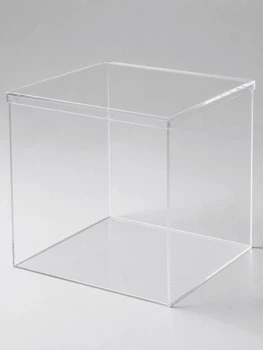Куб акриловый склеенный с прозрачным низом без наполнения 2XL 35*35*35 см