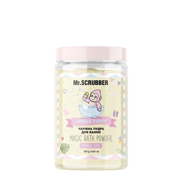 Пудра для ванни Mr.SCRUBBER Magic Bath Powder Jungle Party Mango Jam для пом'якшення та очищення шкіри з ароматом манго 250 г
