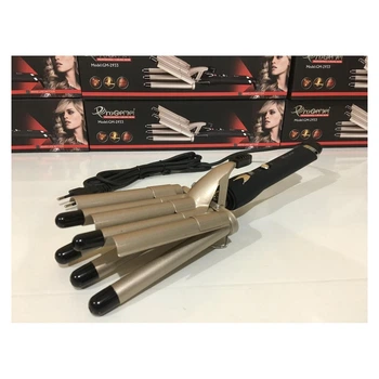 Плойка-волна пять волн Gemei GM-2933, черно-золотистая