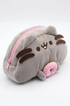 Плюшевый пенал косметичка Pusheen Донат LITZY ⬩ котик, 1 отделения, 220×130 мм ⬩ серый