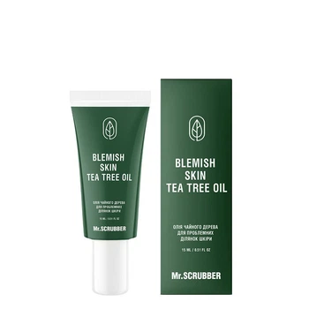 Масло для успокоения и заживления проблемных участков кожи лица Mr.SCRUBBER Blemish Skin Tea Tree Oil 15 мл, с маслом чайного дерева, уход за проблемной кожей и восстановление