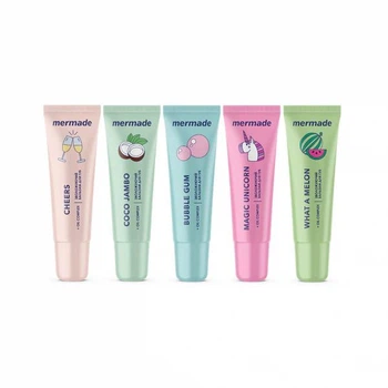 Набор бальзамов для губ Mermade Lip Essentials (5 шт.) | What a Melon 10 г + Coco Jambo 10 г + Bubble Gum 10 г + Cheers 10 г + Magic Unicorn 10 г | увлажнение, сияние и эффект ухоженных губ