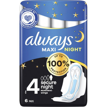 Гигиенические прокладки Always Maxi Night (Размер 3) - 6 шт в упаковке