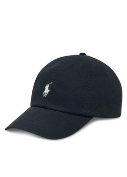 Бейсболка мужская Polo Ralph Lauren чёрная с логотипом, регулируемая, хлопок CAP-RL-001-BLK