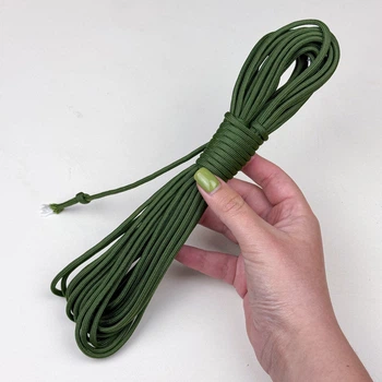 Шнур Paracord 550 3,5мм 10 м паракорд для браслетів, брелоків, нашийників зелений (79500015)