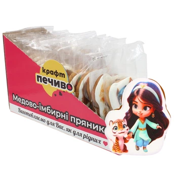 Набор пряников медово-имбирных "Крафт Печиво", серия "Мультгерои — набор для девочек" шоу-бокс, 45 г/шт, 12 шт/уп