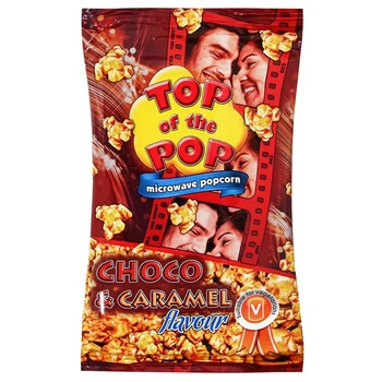 Попкорн для микроволновки Top of the Pop Choco & Caramel со вкусом шоколада и карамели 100 г