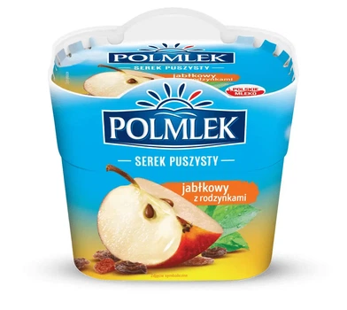 Десерт сырковый Polmlek сырок сбитый яблочный с изюмом 150 г