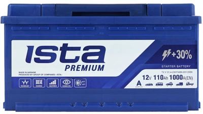 Автомобильный аккумулятор ISTA Premium 110Ah 1000A R+ (6104604219)