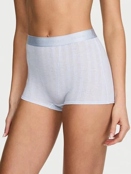 Жіночі трусики Victoria's Secret (2877997779854) SoSoftTM Modal Ultra-Fine Logo High-Waist Boyshort L блакитні