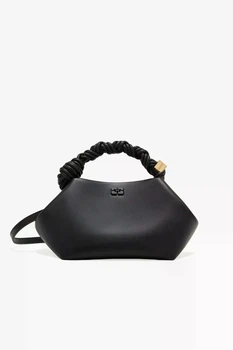 Женская кожаная сумка с логотипом GANNI Small Bou Bag Черный
