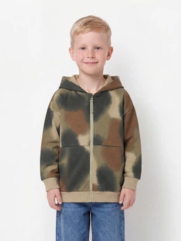 Дитяча толстовка з капюшоном для хлопчика Coccodrillo Grunge Swamp Boy Kids ZC4132401GBK-022 110 см Різнокольорова (5904986430187)