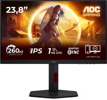Монітор 23.8" AOC 24G4ZR (24G4ZR) Fast IPS 260Hz 1920x1080 Black
