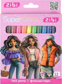 Фломастеры ZiBi Super Girl 12 цветов (ZB.2824)